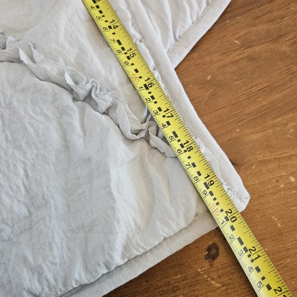 Pottery Barn Teen Pale Gray Quilted Standard Sham Ruffles Set of 2